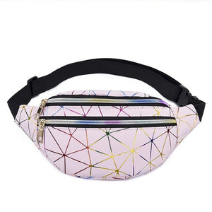 Holographic Geometric Waist Bags